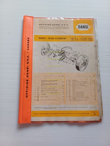 Dansi catalogo ricambi Volani Magnete Alternatori Benelli Motobi anni 50-60