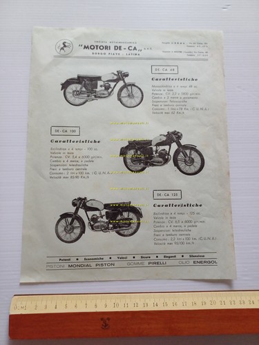 DE-CA 48 4T - 100-125 bicilindriche depliant italiano moto originale