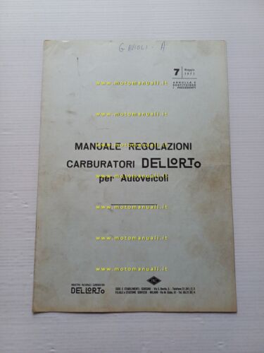 Dell'Orto manuale officina Tabella Regolazioni Carburatori auto 1971 originale
