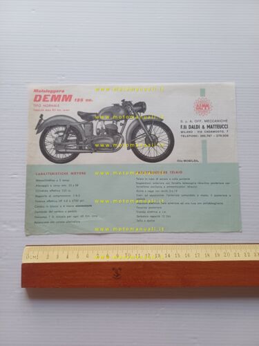 Demm 125 Normale anni 50 depliant italiano originale