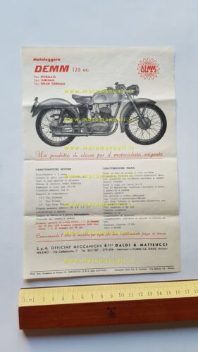Demm 125 Normale Turismo Granturismo depliant italiano originale