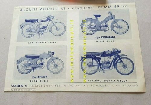 Demm 49 modelli ciclomotori motore Demm depliant ITALIANO brochure