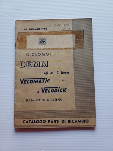 DEMM 49 VeloDick VeloMatic 1960 catalogo ricambi originale parts catalogue