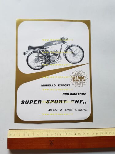 Demm HF 50 Super Sport ciclomotore 1971 depliant italiano originale