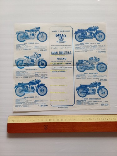 Devil 125-160 2T -175 4T produzione anni 50 depliant italiano …