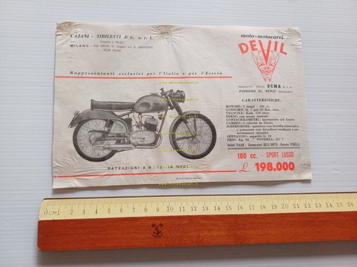 Devil 160 Sport Lusso anni 50 depliant ITALIANO originale