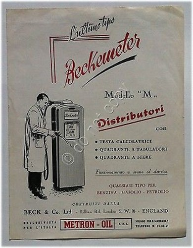 Distributori Benzina - Metron Oil Beckemeter modello M - Anni …