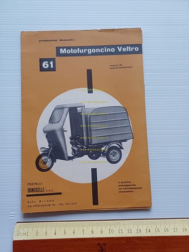Doniselli motofurgoncino Veltro 50 1961 depliant italiano originale