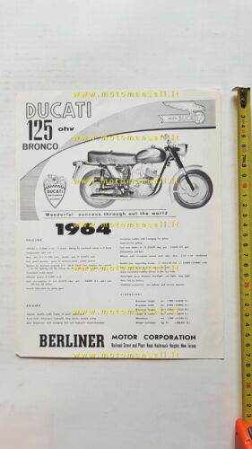Ducati 125 Bronco - Falcon 80 1964 depliant originale USA