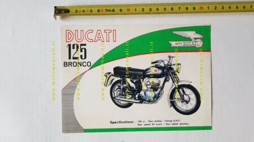 Ducati 125 Bronco 1960 depliant originale USA