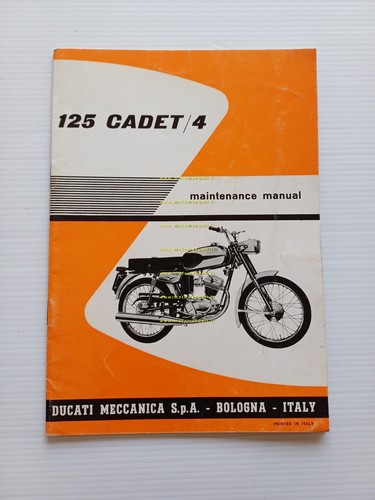 Ducati 125 Cadet 4 manuale uso manutenzione libretto originale INGLESE