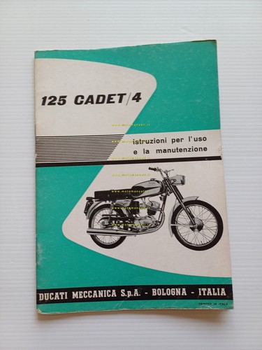 Ducati 125 Cadet 4 manuale uso manutenzione libretto originale ITALIANO