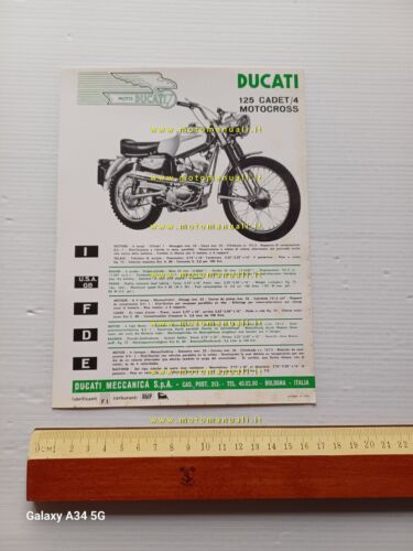 Ducati 125 Cadet/4 Motocross 1967 depliant originale ITALIANO moto brochure
