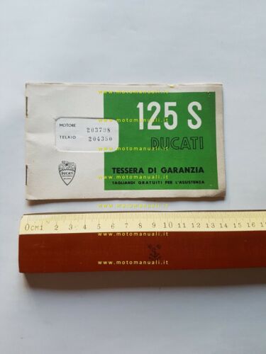 Ducati 125 Sport anni 50-60 libretto tessera garanzia originale no …