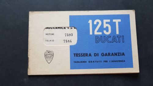 Ducati 125 T libretto tessera garanzia originale no depliant brochure