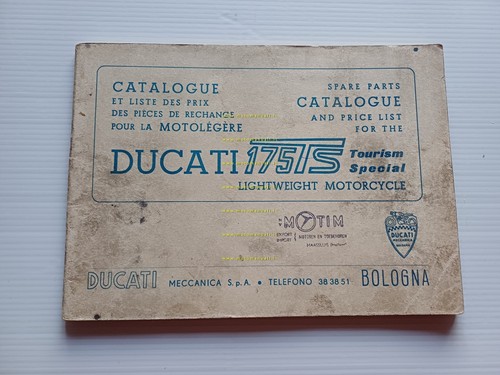 Ducati 175 Turismo CATALOGO RICAMBI originale testo Inglese Francese