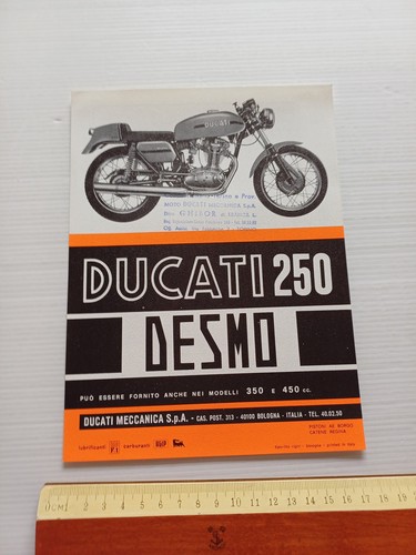 Ducati 250 Desmo 1971 depliant originale ITALIANO e multilingua