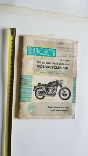 Ducati 250 Mach 1-MarK 3-Scrambler-GT-Monza 1964 manuale uso USA owner's …