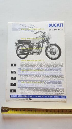 Ducati 250 Mark 3 1966 depliant moto originale brochure