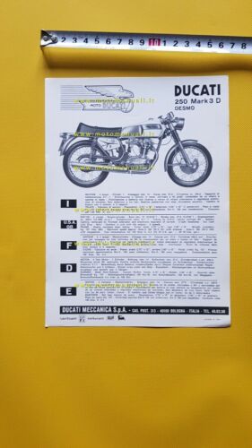 Ducati 250 Mark 3 Desmo 1970 depliant originale ITALIANO moto …