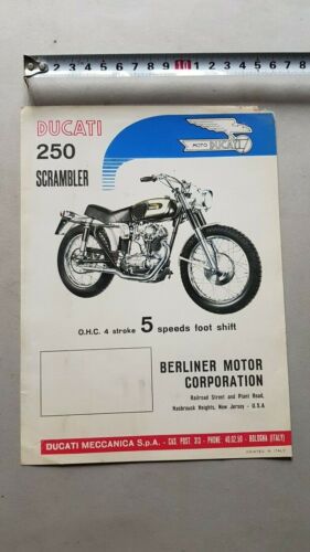 Ducati 250 Scrambler 1965 depliant originale moto brochure