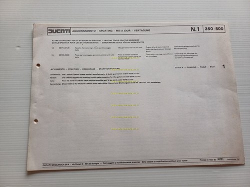 Ducati 350 500 aggiornamento catalogo ricambi originale