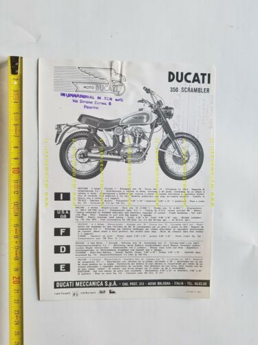 Ducati 350 Scrambler 1970 depliant originale moto brochure