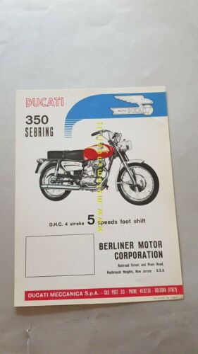 Ducati 350 Sebring 1966 depliant originale moto brochure