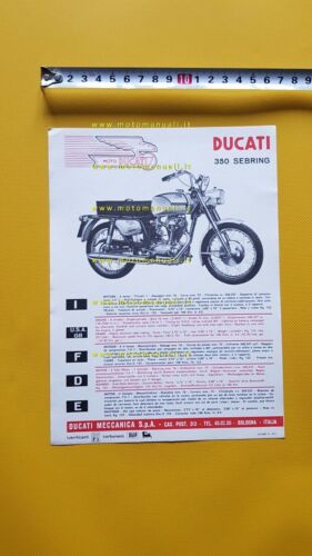 Ducati 350 SEBRING 1967 depliant originale ITALIANO moto moped brochure