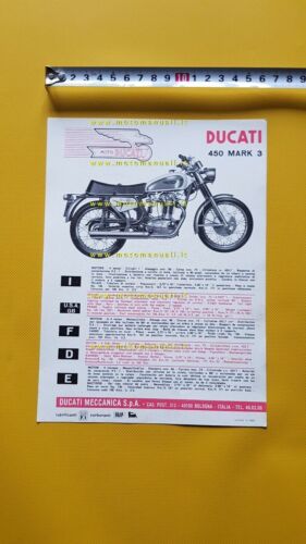 Ducati 450 Mark 3 1970 depliant originale ITALIANO moto brochure