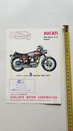 Ducati 450 Mark 3 Desmo 1970 depliant originale USA moto …