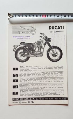 Ducati 450 Scrambler 1970 depliant originale moto brochure