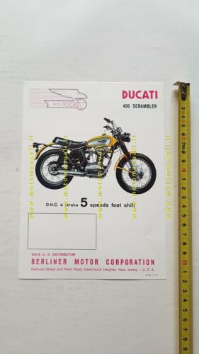 Ducati 450 Scrambler 1970 depliant originale USA moto brochure
