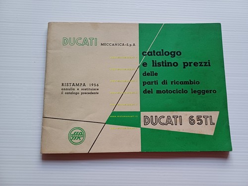Ducati 65 TL 1956 catalogo ricambi originale italiano Spare Parts …