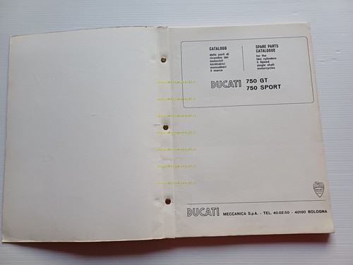 Ducati 750 GT - Sport 1974 catalogo ricambi originale spare …