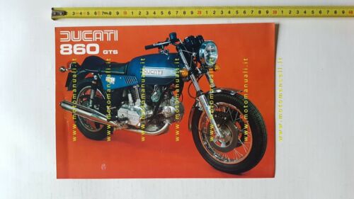 Ducati 860 GTS 1976 depliant originale italiano moto brochure BEVEL