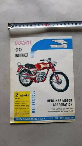 Ducati 90 Mountaineer 1964 depliant moto originale USA genuine brochure