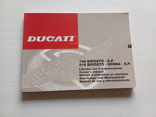 Ducati 916 S.P.-Senna- Biposto- 748 S.P. 1995 manuale uso manutenzione …