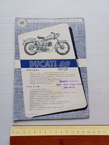 Ducati 98 depliant ITALIANO originale anni 50