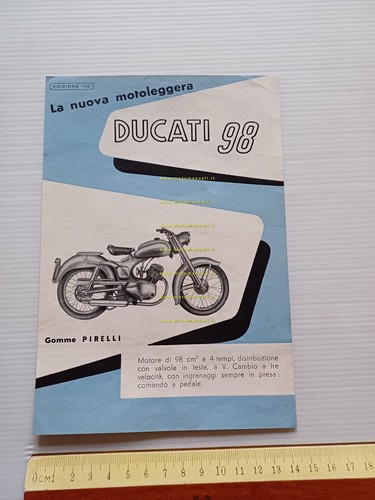 Ducati 98 depliant ITALIANO originale anni 50