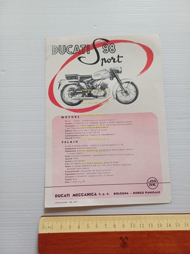 Ducati 98 Sport 1954 depliant ITALIANO originale