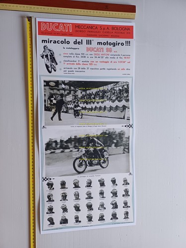 DUCATI 98 Vittoria Motogiro 1955 Degli Antoni RIPRODUZIONE manifesto poster