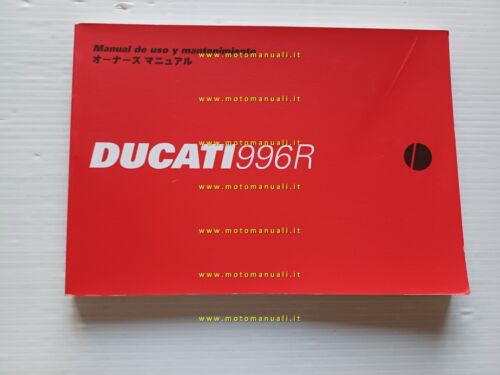 Ducati 996 R 2001 manuale uso libretto istruzioni SPAGNOLO GIAPPONESE …