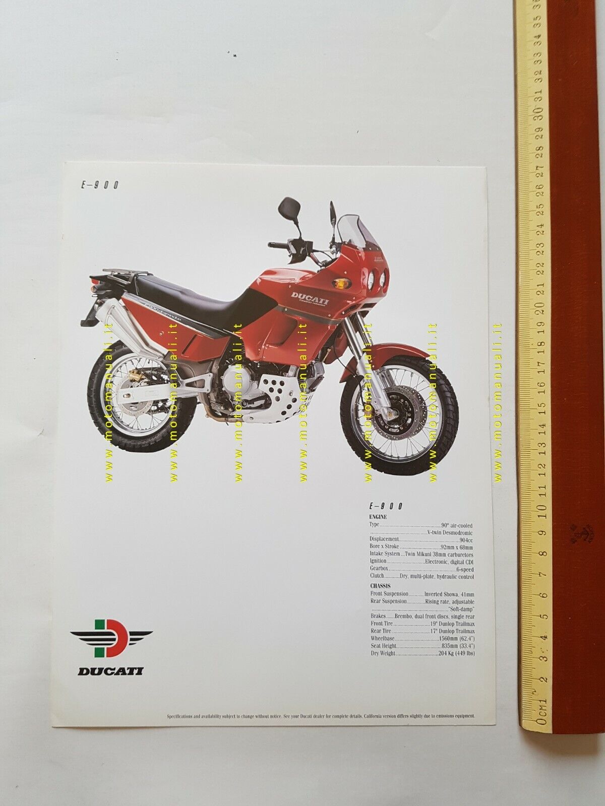 Ducati Cagiva Elefant 900 Enduro 1993 depliant originale USA moto …