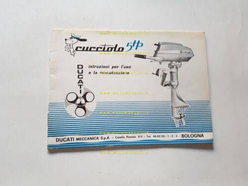 Ducati Cucciolo 5 HP motore Fuoribordo 1967 manuale uso originale …
