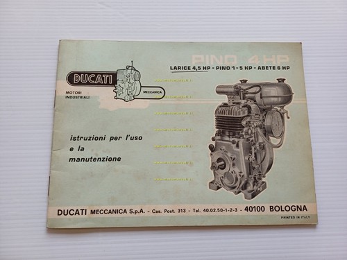 Ducati Larice Pino Abete motori industriali 1968 manuale uso libretto …
