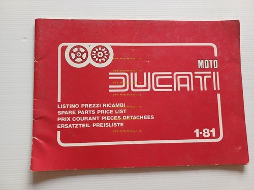 Ducati Listino prezzi parti di ricambio 1981 originale