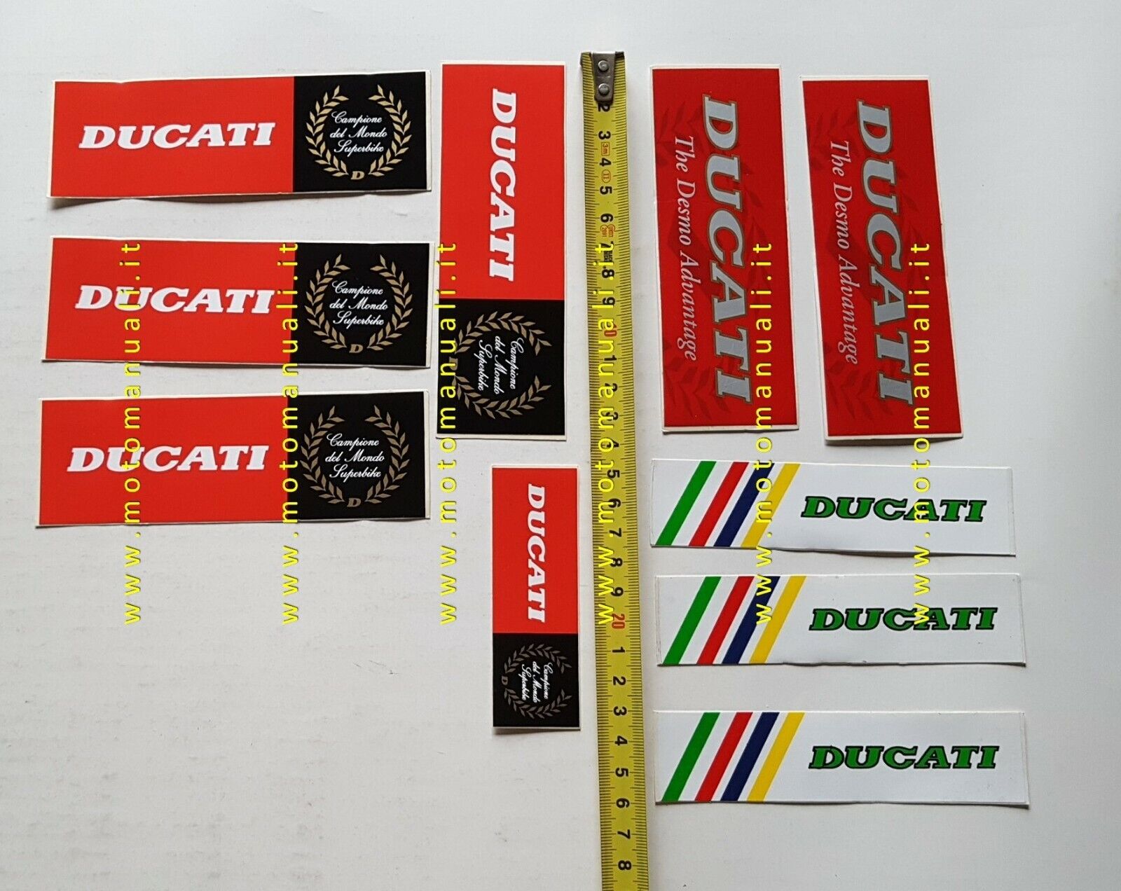 Ducati lotto 10 adesivi pubblicitari originali anni '80-90 factory stickers