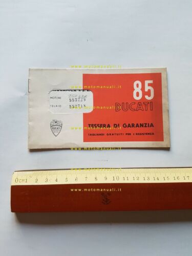 Ducati modelli 85 anni 50-60 libretto tessera garanzia originale no …