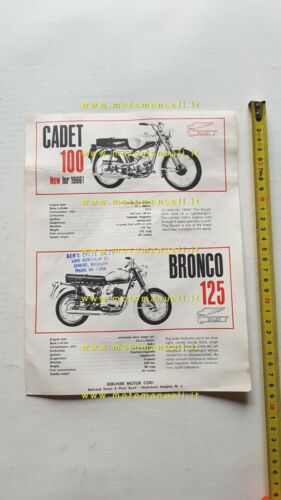 Ducati produzione modelli 1966 depliant originale USA brochure bevel ENGLISH
